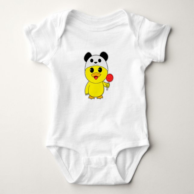 Duck Panda Kawaii Baby Strampler (Vorderseite)