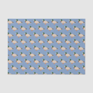 Duck Pattern auf blau Seidenpapier