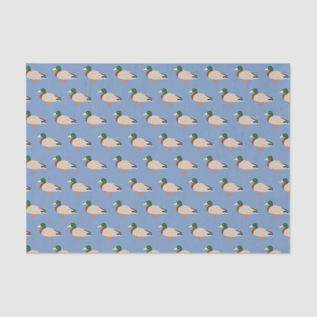 Duck Pattern auf blau Seidenpapier (Vorderseite)