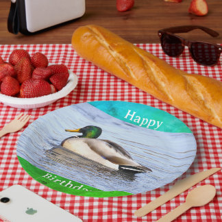 Duck Photo Birthday Paper Plate Pappteller