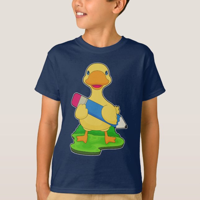 Duck Pupil Pencil School T-Shirt (Vorderseite)