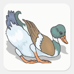 Duck Quadratischer Aufkleber