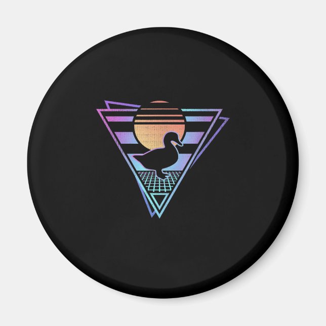 Duck Retro 80er EDM Synthwave Gift T - Shirt Magnet (Vorne)