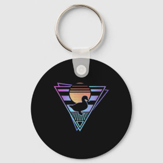 Duck Retro 80er EDM Synthwave Gift T - Shirt Schlüsselanhänger