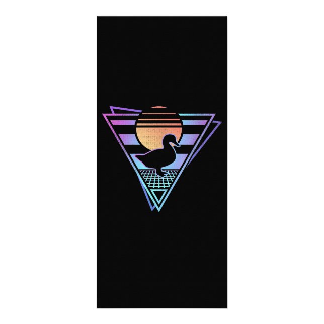 Duck Retro 80er EDM Synthwave Gift T - Shirt Werbekarte (Vorne)