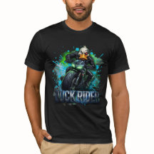 Duck Rider 3D Cyber-Enten-Motorrad-T-Shirt