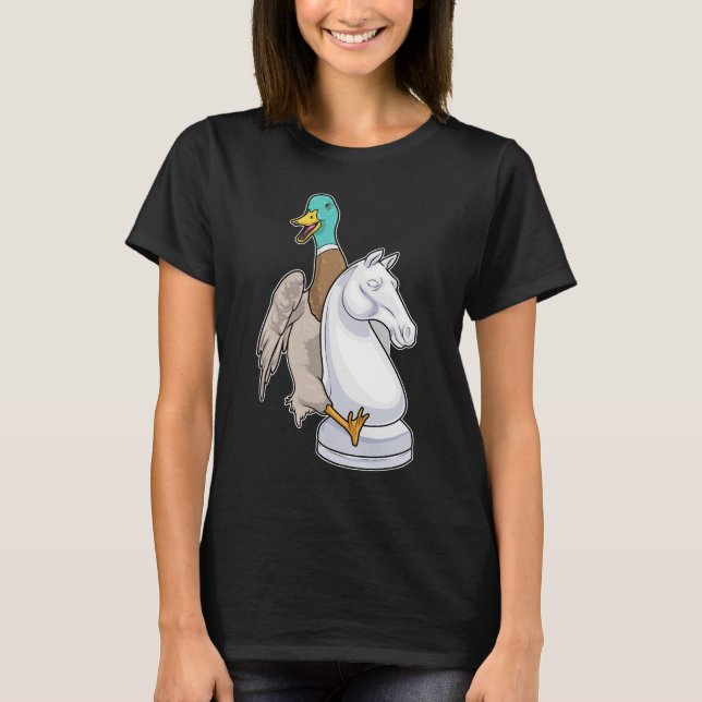 Duck Schach Knight Schach T-Shirt (Vorderseite)