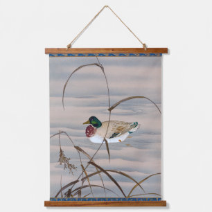 Duck Schwimmen im See Wandteppich Mit Holzrahmen