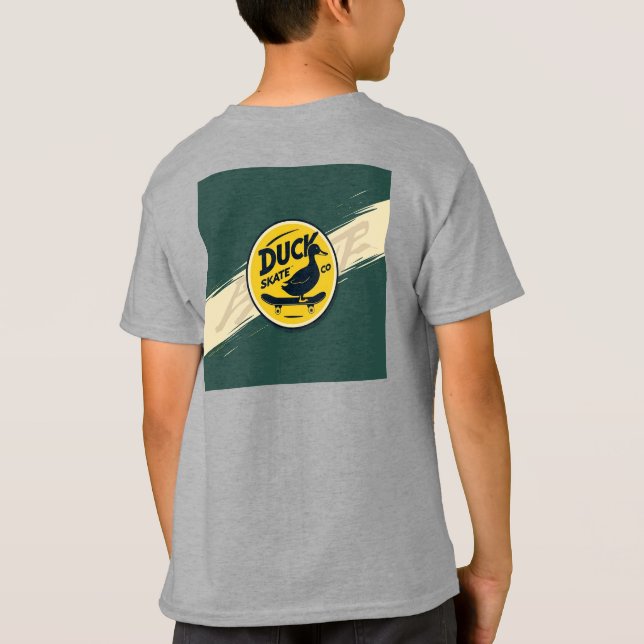 Duck Skate Co. Cool Cartoon Skater T - Shirt (Rückseite)