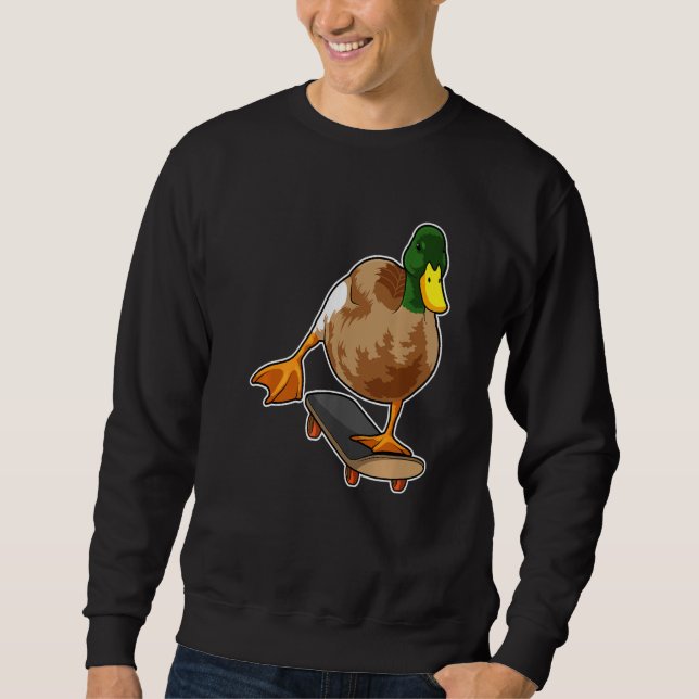 Duck Skater Skateboard Sport Sweatshirt (Vorderseite)