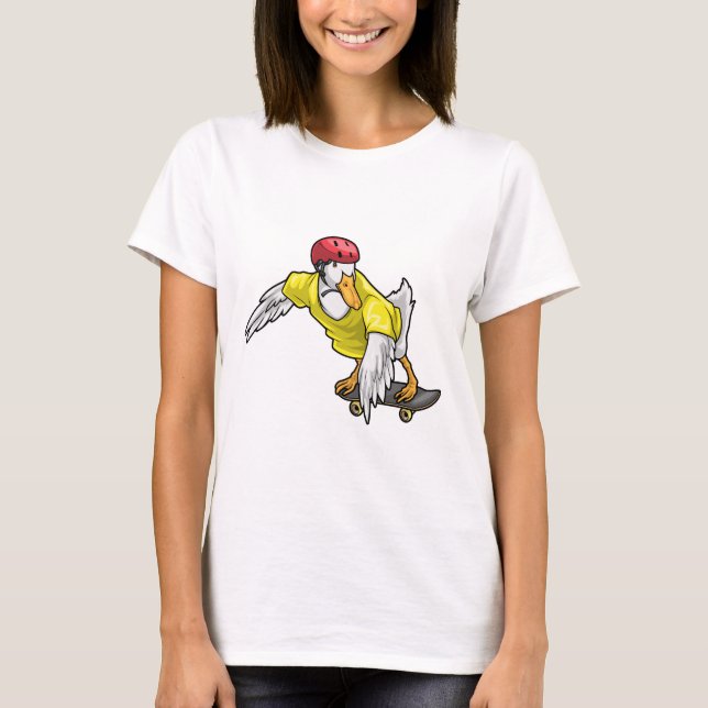 Duck Skater Skateboard T-Shirt (Vorderseite)