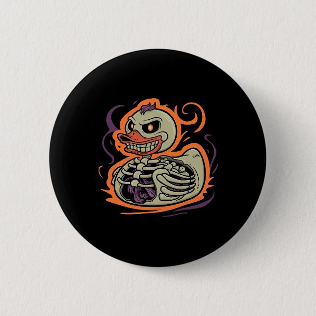 Duck Skeleton Rubber Duckie Costume Party Button (Vorderseite)