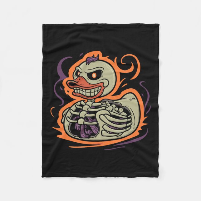 Duck Skeleton Rubber Duckie Costume Party Fleecedecke (Vorderseite)