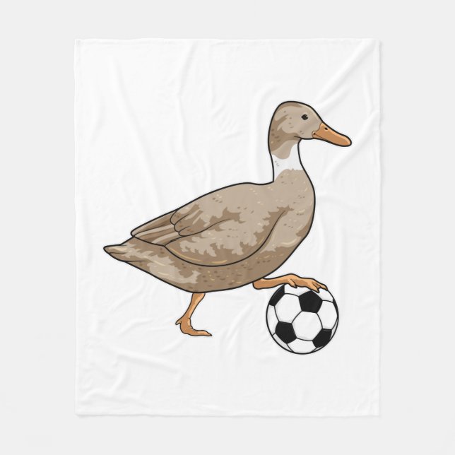 Duck Soccer Player Soccer Fleecedecke (Vorderseite)