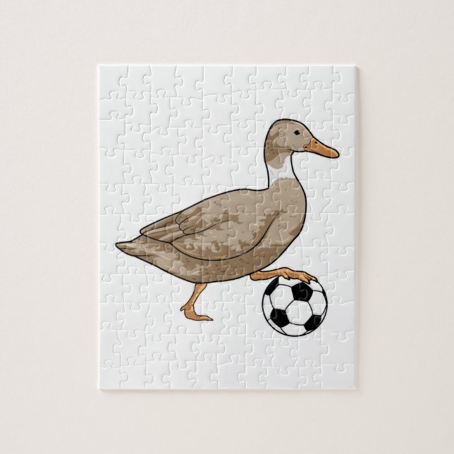 Duck Soccer Player Soccer Puzzle (Vertikal)