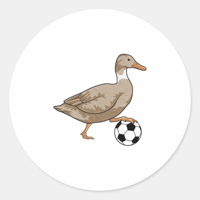 Duck Soccer Player Soccer Runder Aufkleber (Vorderseite)