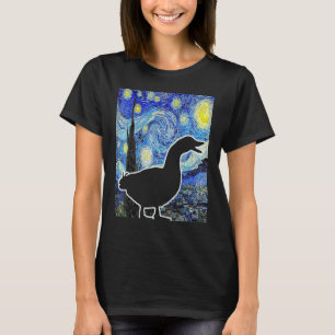 Duck Starry Night Van Gogh Funny Duck Bauer T-Shirt