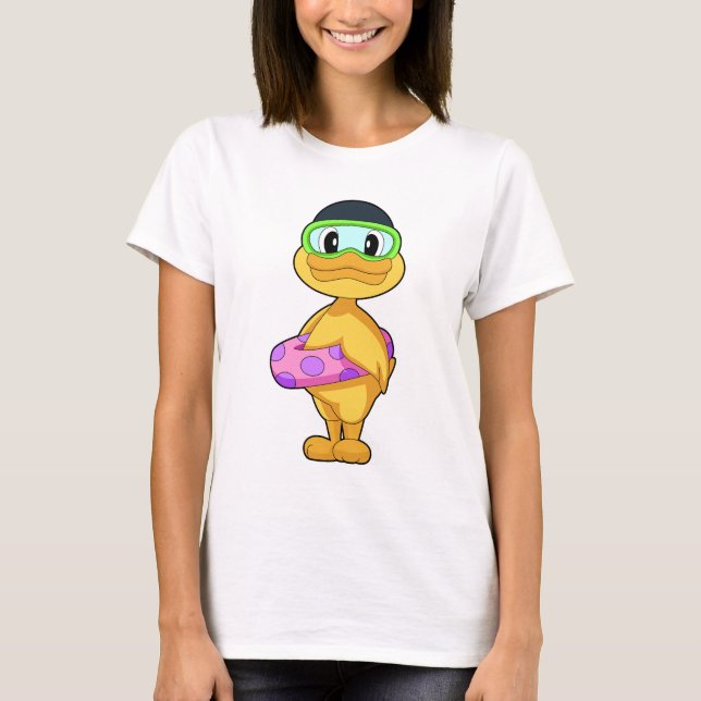 Duck Swimming Inflatable float Summer T-Shirt (Vorderseite)
