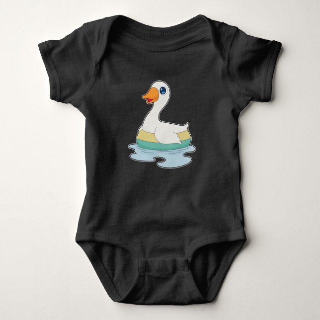 Duck Swimming Ring Baby Strampler (Vorderseite)