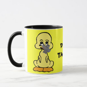 DUCK TAPED! gelber Enten-Ringermug aus Keramik Tasse