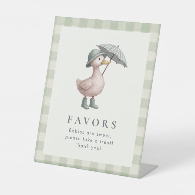 Duck Theme Baby Shower Favor Table Top Sockelschild (Vorderseite)