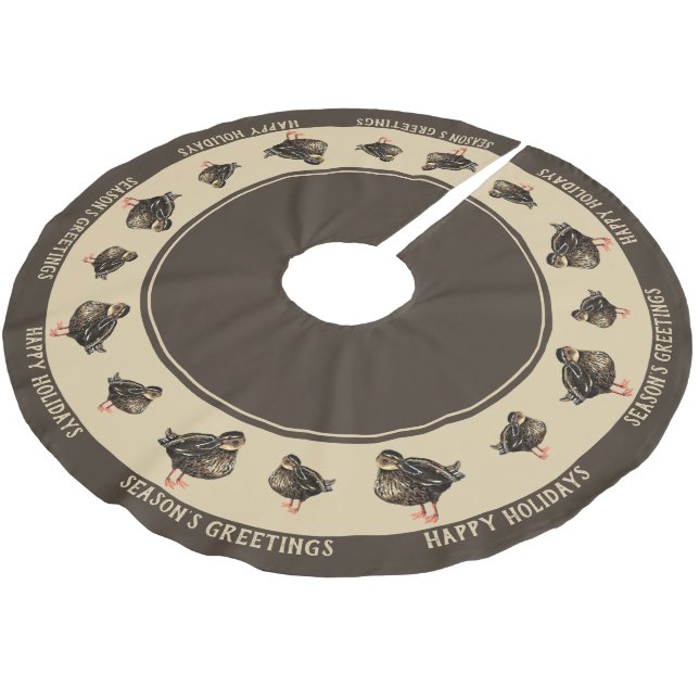 Duck Tree Skirt Polyester Weihnachtsbaumdecke (Schrägansicht)