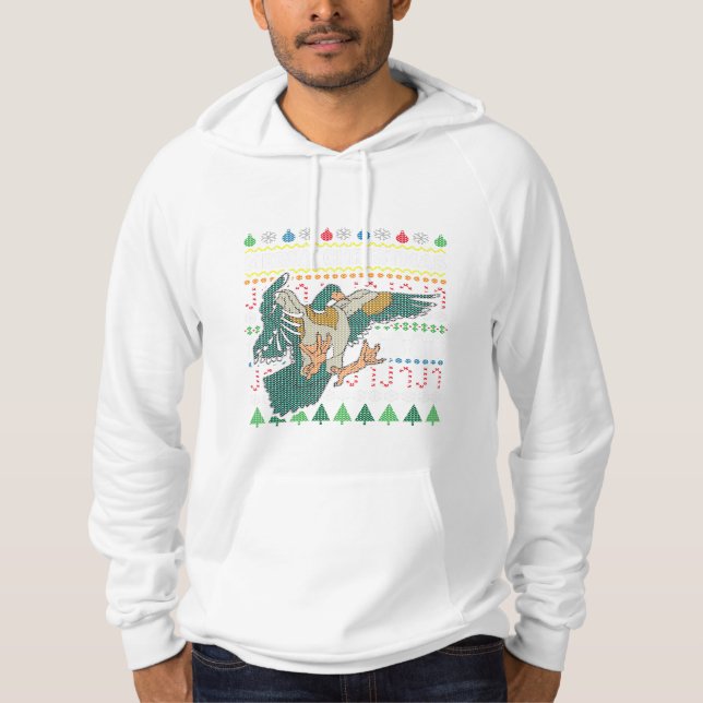 Duck Ugly Christmas Sweater Wildlife Series Hoodie (Vorderseite)