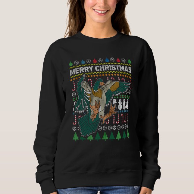 Duck Ugly Christmas Sweater Wildlife Series Sweatshirt (Vorderseite)