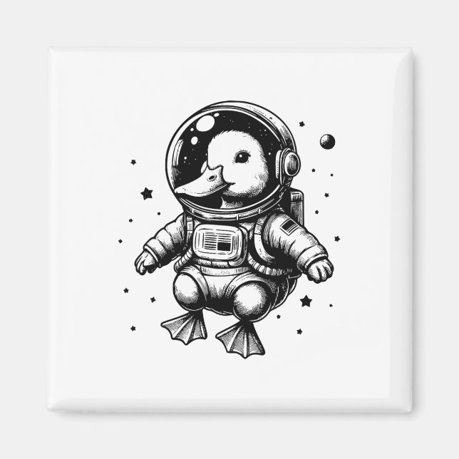 Duck Vater Mama Space - Astronaut Duck Magnet (Vorne)