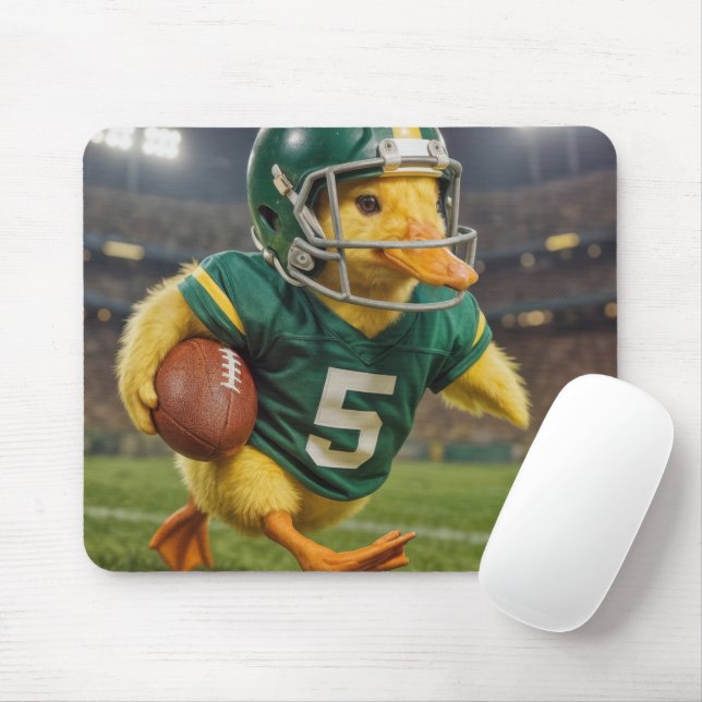 Duck Wear a Football Helmet #5 Jersey Mousepad (Mit Mouse)