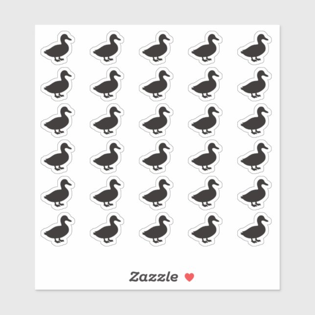 Duck Wedding Place Card Food Meal Menu Choice Aufkleber (Blatt)