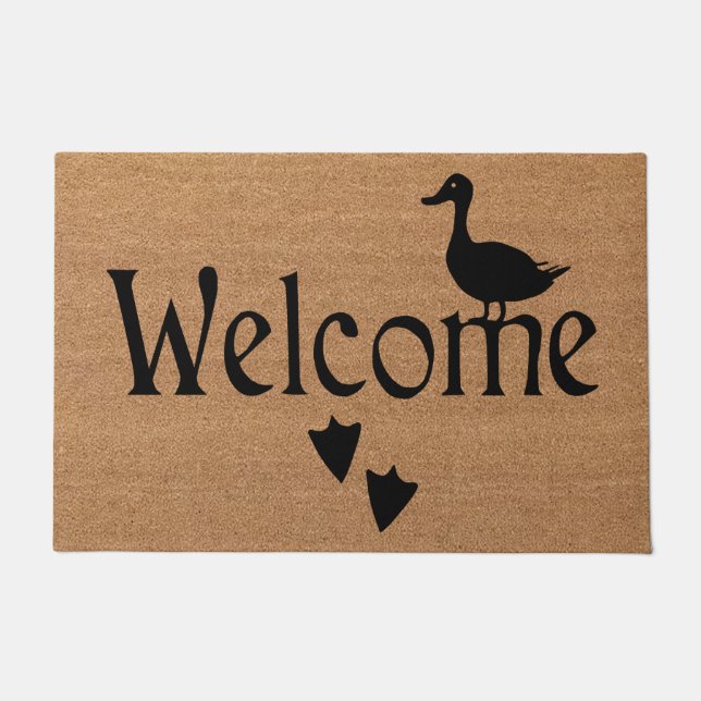 Duck Welcome Doormat, Funny Duck Lover Geschenk Fußmatte (Vorderseite)