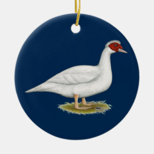 Duck White Muscovy Keramikornament