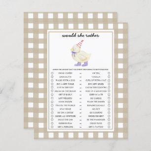 Duck wollte sie eher Baby Dusche Spiel