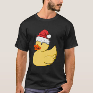 Duck Xmas Familie Matching Weihnachtsmannmütze Rub T-Shirt