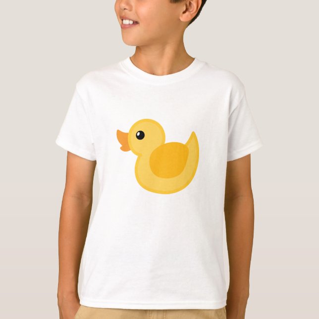 Ducken Sie T - Shirt in Gelbem und im Weiß - der (Vorderseite)