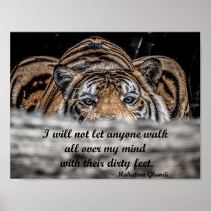 Duckendes inspirierend Plakat des Tigers