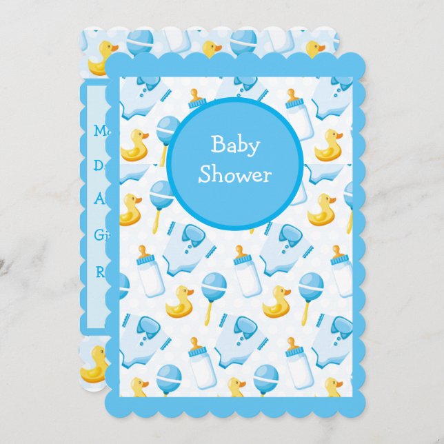 Duckie Baby Shower Einladung (Vorne/Hinten)