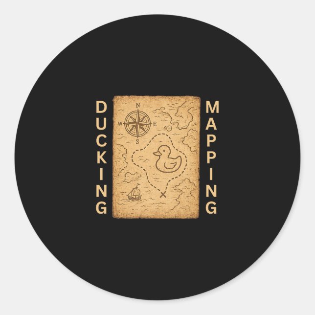Ducking Mapping Cruise Ducks Comp Nautical Chart F Runder Aufkleber (Vorderseite)