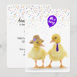 Ducklein mit Party-Ballon Einladung