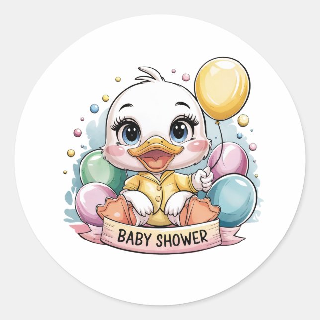Duckling Baby Duckling Dusche Runder Aufkleber (Vorderseite)