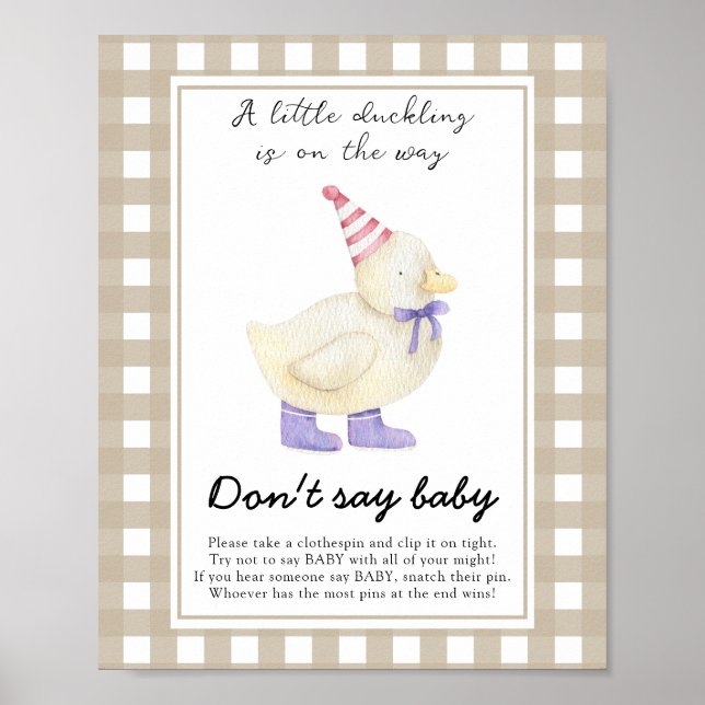 Duckling Baby Shower - Sag nicht, Baby Poster (Vorne)