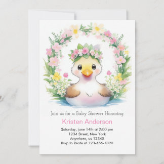 Duckling Dreamscape: Girl Baby Shower Einladung