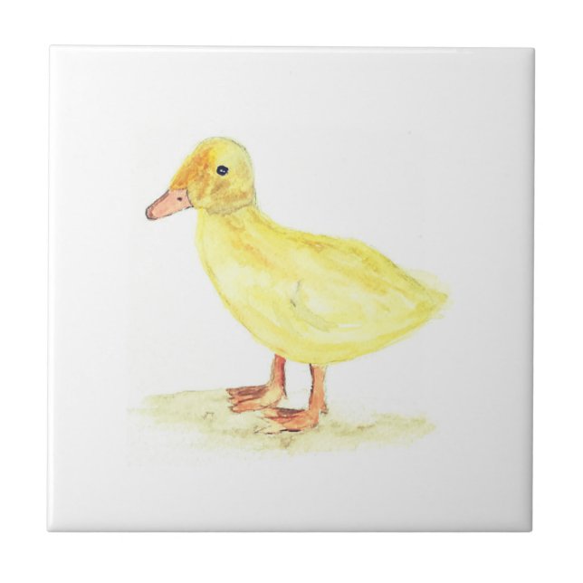 Duckling Farm Animals watercolor Farmyard art Fliese (Vorderseite)
