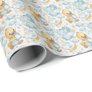 Duckling Niedlich Baby Pastell Watercolor Muster Geschenkpapier