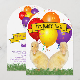 Ducklings Balloons Kinder Geburtstagsparty Einladung