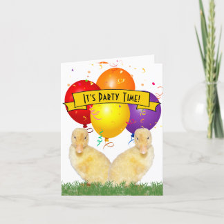 Ducklings farbenfrohe Balloons Kinder zum Geburtst Einladung