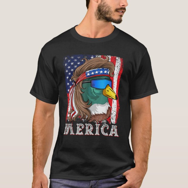 DuckoAlkoholische Mallard Ente American Flag Water T-Shirt (Vorderseite)
