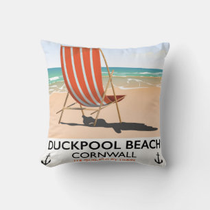 Duckpool Beach Cornwall Reiseplakat Kissen