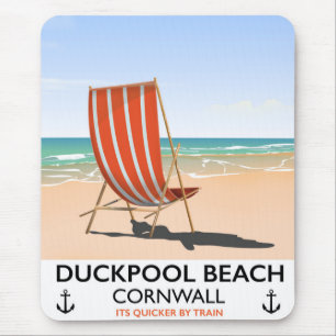 Duckpool Beach Cornwall Reiseplakat Mousepad